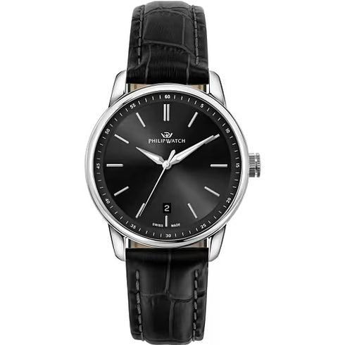 Philip Watch R8251150010 Orologio da uomo Anniversary - 40 mm, quadrante nero, cinturino in pelle