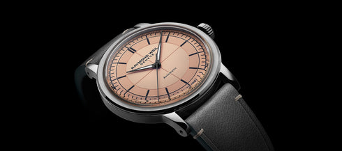 Orologio automatico Raymond Weil Millesime 39,5 mm - Quadrante salmone, cinturino in pelle grigio