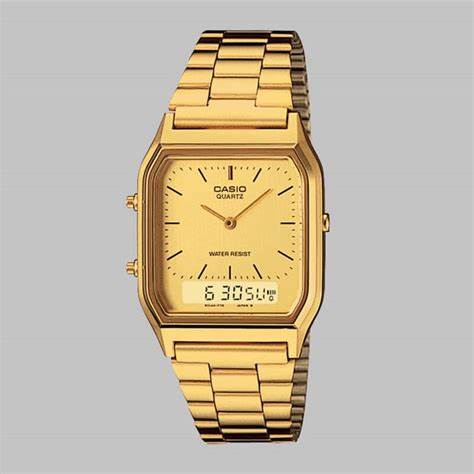 Casio Vintage AQ-230GA-9DMQYES Unisex Analogue-Digital Watch – Gold Tone