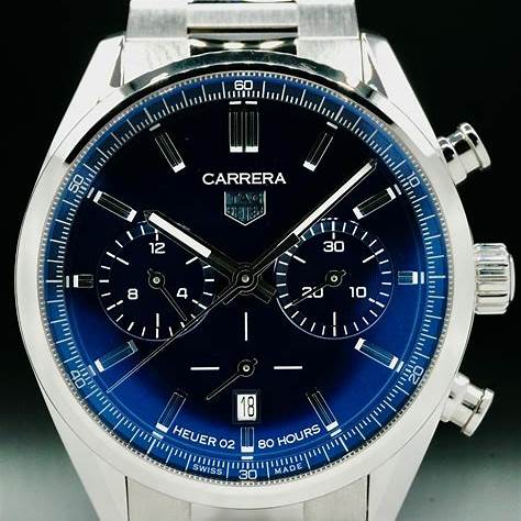 TAG Heuer Carrera Calibre Heuer 02 CBN2011.BA0642 Men's Watch - Blue Dial, Steel Bracelet