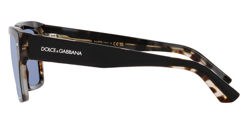 Dolce & Gabbana DG4431 34031U 55 Gafas de sol cuadradas unisex - montura Habana negro sobre gris, lentes espejadas azul claro