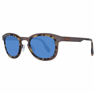 Ermenegildo Zegna Couture ZC0007 38V50 Men's Sunglasses - Bronze Titanium Frame, Blue Zeiss Lenses, 50mm