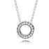 Collana Pandora 397436CZ-45 Logo Pavé Circle - Argento 925 con zirconi chiari, 45 cm