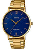 Reloj de hombre Casio MTP-VT01GB-2B - Esfera azul, correa de acero inoxidable tono dorado