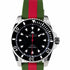 Gucci Dive 40mm YA136349 Men's Watch – Black Dial, Green and Red Rubber Strap