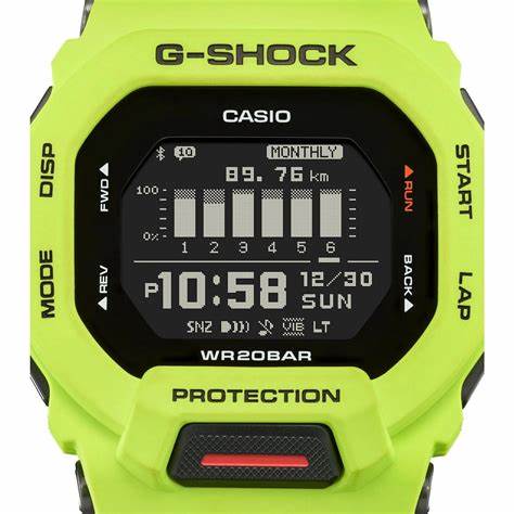 Reloj para Hombre Casio G-SHOCK GBD-200-9ER – Verde Lima, Bluetooth, Contador de Pasos