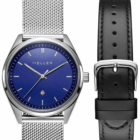 Meller Ekon Dag Blue 6PA-3SILVER Men's Watch - Blue Dial, Silver Stainless Steel Bracelet