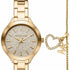 Set di orologio e bracciale Michael Kors MK1046 da donna in acciaio inossidabile color oro