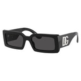 Dolce & Gabbana DG4447B 3355/87 53 Women's Rectangular Sunglasses - Black Frame, Dark Grey Lense