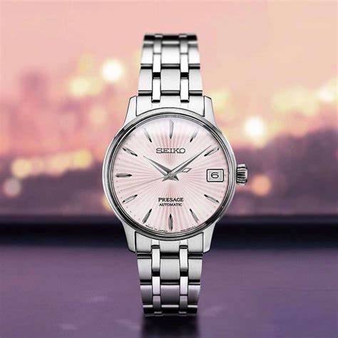 Seiko Presage SRP839J1 Cocktail Time Automatic Women's Watch - Pink Dial, Stainless Steel Bracelet