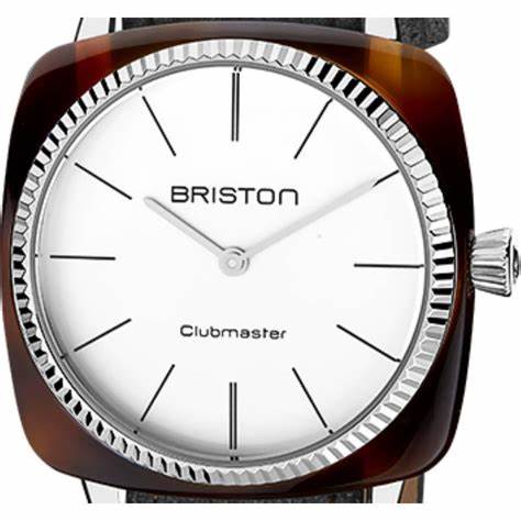 Briston Clubmaster Elegant 37mm White Dial Interchangeable Suede Leather Strap 22937.SA.T.2.LNT