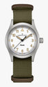 Hamilton Khaki Field Quartz H69401910 - Acciaio inossidabile 38 mm, quadrante bianco, cinturino verde NATO