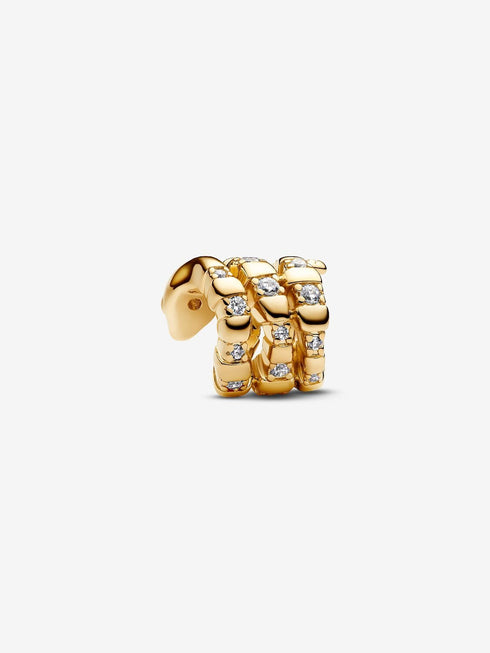 PANDORAPandora 763618C01 Curled Snake Charm – 14k Gold - Plated, Cubic ZirconiaBIJOUXEcecile