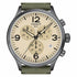 Tissot Chrono XL Men's Watch - Beige Dial, Grey PVD Case, Green Fabric Strap