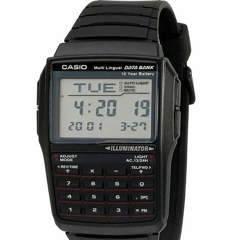 Reloj Digital para Hombre Casio DBC-32-1ACB - Calculadora, Banco de Datos, Correa de Resina Negra