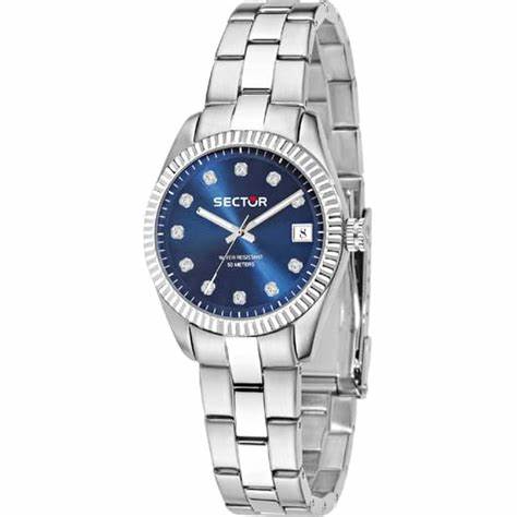 Orologio Sector 240 R3253240509 Donna - 32 mm Argento Acciaio inossidabile, quadrante blu, datario