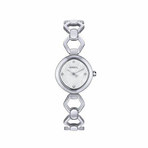 Breil Mod. Breil Flake TW2027 Women's Quartz Watch - Silver Guilloché Dial, Stainless Steel Bracelet