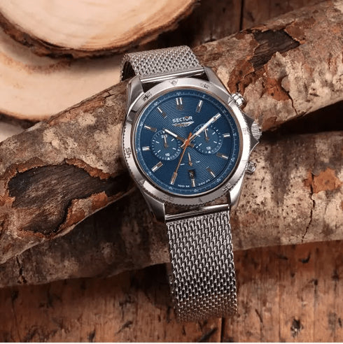 SECTORSector 650 R3273631006 Chronograph – Blue Dial, Steel Bracelet, 45mmWATCHESEcecile
