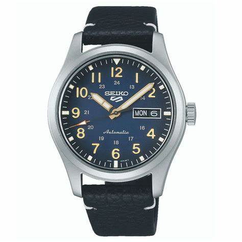 SEIKOSeiko 5 Sports SRPG39K1 Automatic Men's Watch – Blue Dial, Black Leather StrapWATCHESEcecile