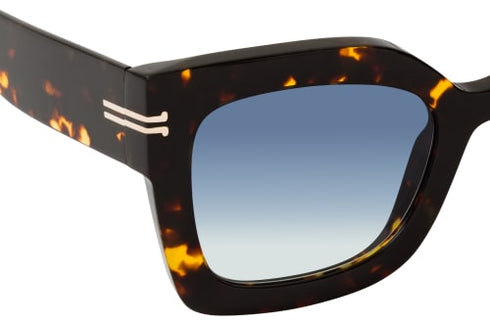Lunettes de soleil Marc Jacobs MJ 1073/S 086/08 pour femme - monture havane, verres bleus dégradés