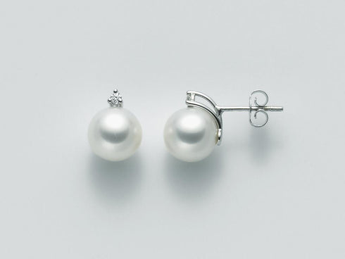 Miluna PPR859BM_005 Women's Earrings - 18K White Gold with White Pearls and Diamonds