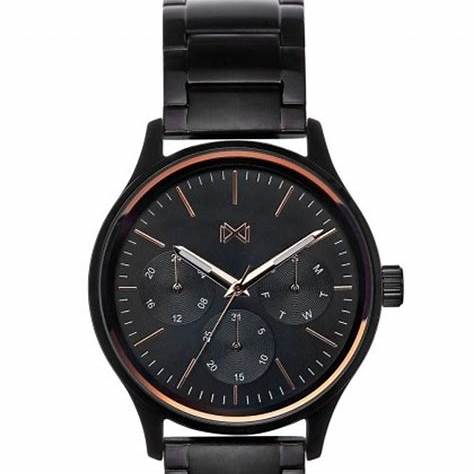 Mark Maddox HM7100-57 Men's Chronograph Watch - Black Stainless Steel Bracelet, Black Dial