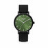 Frank 1967 7FW-0004 Men's Watch - Black Leather Strap, Green Dial, 42mm