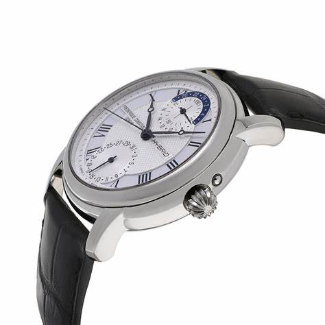 Frederique Constant Hybrid Manufacture FC-750MC4H6 – Silver Guilloché Dial, Black Leather Strap