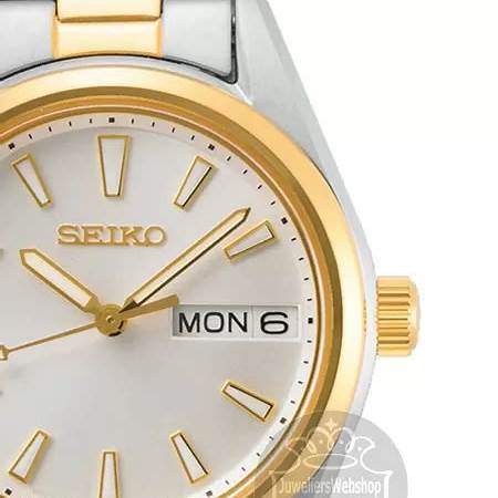 Seiko SUR454P1 Damen-Quarzuhr - Zweifarbiges Edelstahlarmband, Tages- und Datumsanzeige