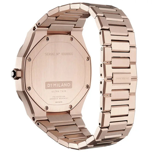 D1 Milano Ultra Thin Rose Cloud UTBL09 Women's Watch - Rose Gold Stainless Steel, White Dial, 34mm