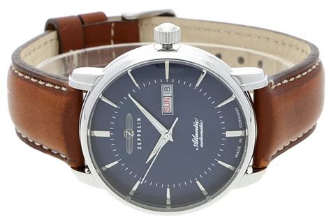 Zeppelin Atlantic Automatic 8466-3 Men's Watch - Blue Dial, Brown Leather Strap