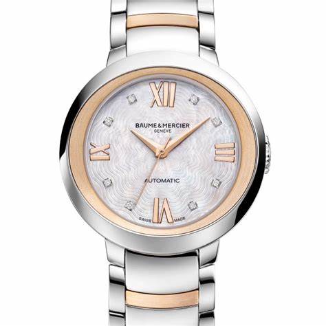 Baume & Mercier Promesse M0A10239 Orologio automatico da donna - Quadrante in madreperla, bracciale in acciaio inossidabile bicolore