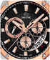 Jaguar Men's Swiss Quartz Chronograph Watch - Model J689/1, Stainless Steel Case with Rose Gold PVD, Black Dial, Black Rubber Strap