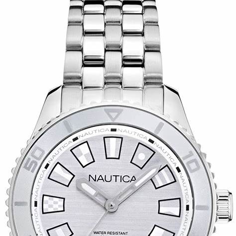 Nautica NAPPBS024 Women's Quartz Watch - Silver Dial, Stainless Steel Bracelet