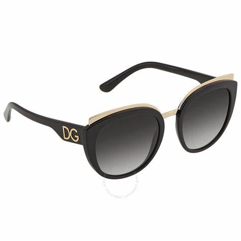 Dolce & Gabbana DG4383 501/8G Occhiali da sole da donna - Montatura nera, lenti grigio sfumato