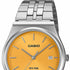 Casio MTP-B145D-9AVEF Herren Analog Uhr – Gelbes Zifferblatt mit Edelstahlarmband