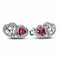 PANDORAPandora 293633C01 Halo Hearts Stud Earrings – Sterling Silver, Red & Clear StonesBIJOUXEcecile