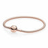 Bracciale Pandora Moments con catena a serpente - Placcato oro rosa 14k, 18 cm