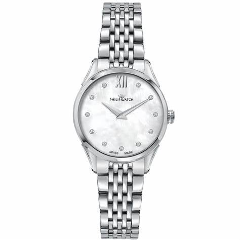 PHILIP WATCHPhilip Watch Roma R8253217501 Women's Watch - Stainless Steel, Mother - of - Pearl Dial with DiamondsWATCHESEcecile