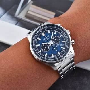 Citizen CA4500-91L Eco-Drive Cronógrafo Reloj para Hombre - Esfera Azul, Pulsera de Acero Inoxidable