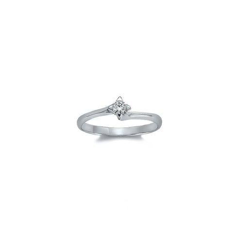 Miluna LID2850-006G7 Women's Solitaire Ring - 18K White Gold with 0.06ct Diamond