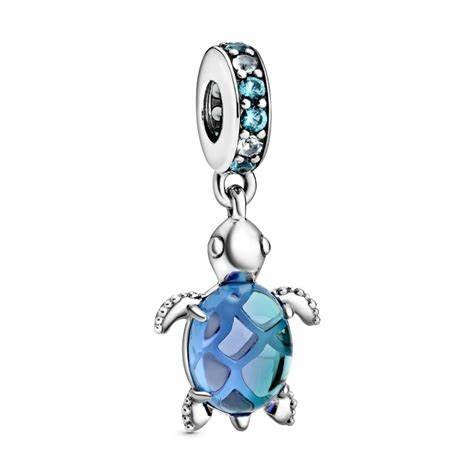 PANDORAPandora 798939C01 Sea Turtle Dangle Charm – Sterling Silver, Murano GlassBIJOUXEcecile