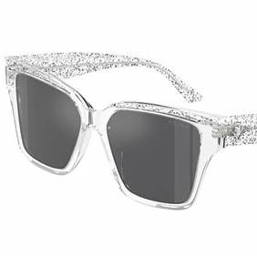 Jimmy Choo JC 5003 Occhiali da sole da donna - 55 mm, montatura in cristallo glitterato con lenti argento specchiato grigio