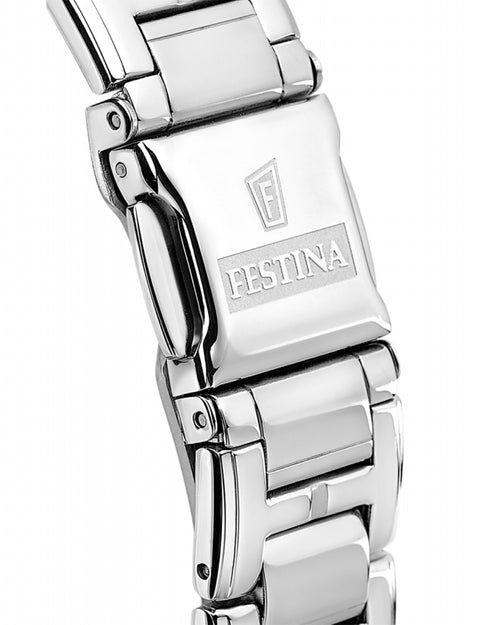 Festina F20401/3 Cronografo da donna - Acciaio inossidabile argento, quadrante blu madreperlato