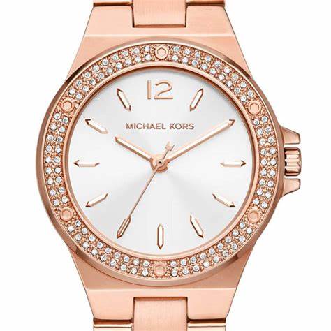 Michael Kors Mini Lennox MK7279 Women's Watch - Rose Gold-Tone, Pavé Crystal Dial