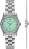 EMPORIO ARMANIEmporio Armani AR80074SET Women's Watch & Bracelet Set - Silver, Turquoise DialWATCHESEcecile