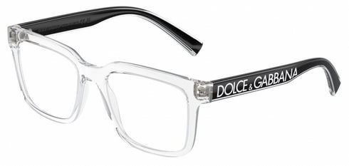 Dolce & Gabbana DG 5101 3133 V 50 Men's Eyeglasses – Transparent Crystal Frame, Demo Lenses