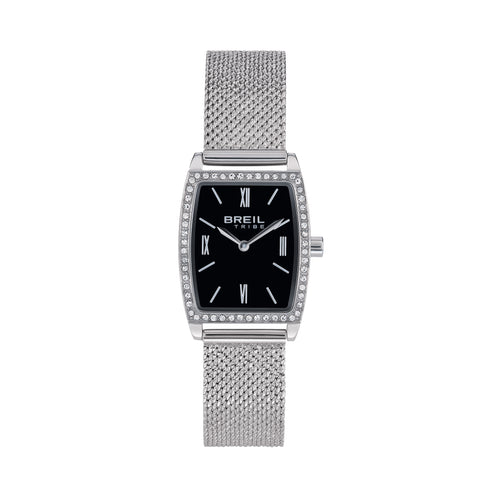 BREILBreil Althea EW0746 Women's Watch – 22x22.5mm Stainless Steel, Black Dial with Crystal Accents, Milanese Mesh BraceletWATCHESEcecile