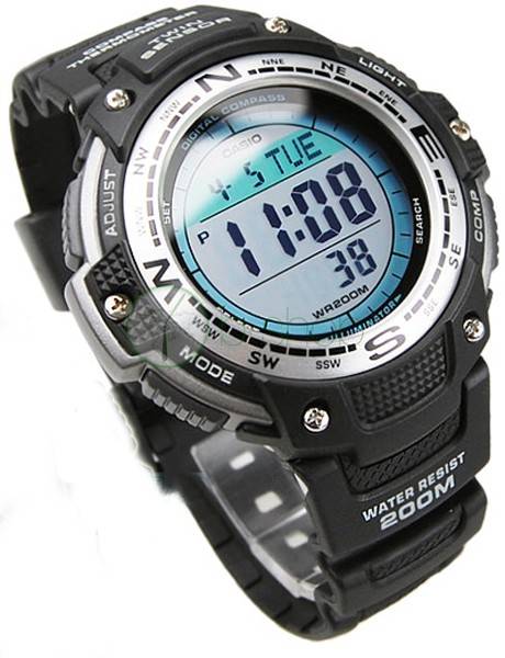 Reloj digital para hombre Casio SGW-100-1VCF con brújula - Correa de resina negra, Doble sensor