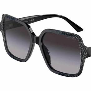 Jimmy Choo JC 5005 Occhiali da sole da donna - 55 mm, montatura nera con lenti sfumate grigie